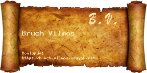 Bruch Vilmos névjegykártya